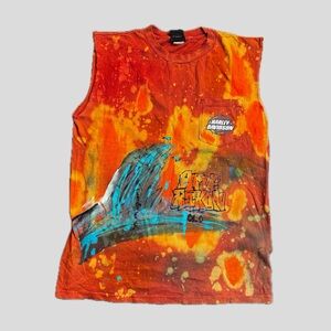 vintage Harley-Davidson graffiti style biker tie dye tank top